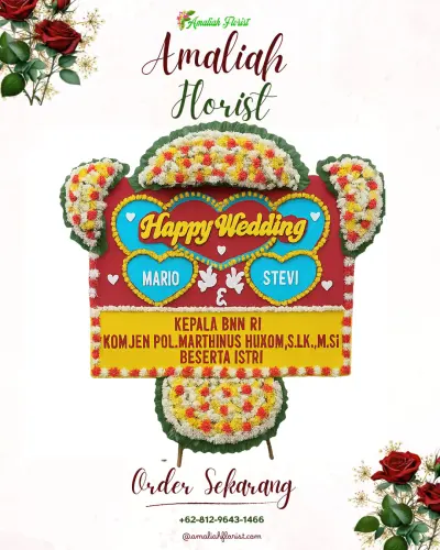 Karangan Papan Bunga Pernikahan di Cakung Barat